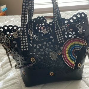 Marc Jacobs Wingman Laser Cut Embellished Patent Leather Tote